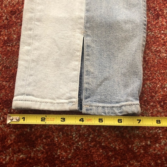 New Gap Two Tone Denim Crop Straight Leg Jeans - Picture 8 of 8